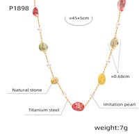 Casual Simple Style Geometric Titanium Steel Plating Agate 18k Gold Plated Pendant Necklace main image 3
