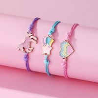 Décontractée Mignon Animal Arc-En-Ciel Forme De Cœur Alliage Corde Émail Femmes Bracelets main image 5