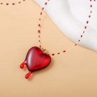 Gothic Funny Heart Shape Resin Women's Pendant Necklace main image 3