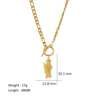 Vintage Style Buddha Stainless Steel 18k Gold Plated Pendant Necklace main image 2