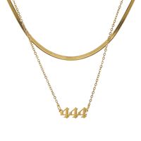 Elegant Simple Style Number Stainless Steel Plating 18k Gold Plated Double Layer Necklaces main image 5