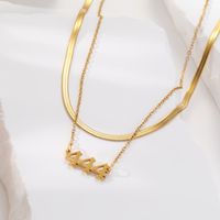 Elegant Simple Style Number Stainless Steel Plating 18k Gold Plated Double Layer Necklaces main image 4