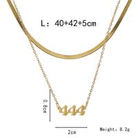 Elegant Simple Style Number Stainless Steel Plating 18k Gold Plated Double Layer Necklaces main image 2