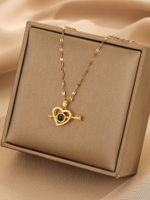 Einfacher Stil Herzform Kupfer 18 Karat Vergoldet Halskette Mit Anhänger main image 3