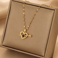 Simple Style Heart Shape Copper 18k Gold Plated Pendant Necklace sku image 1