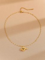 Einfacher Stil Herzform Kupfer 18 Karat Vergoldet Halskette Mit Anhänger main image 6
