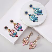 1 Pair Elegant Shiny Geometric Plating Alloy Glass Drop Earrings main image 6