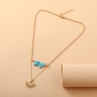 Casual Vacation Sun Stainless Steel 18k Gold Plated Double Layer Necklaces main image 4