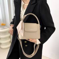 Women's Pu Leather Solid Color Streetwear Square Flip Cover Shoulder Bag sku image 3