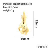 1 Piece Ig Style Hip-hop Hand Copper Enamel Inlay Pendant Jewelry Accessories sku image 2