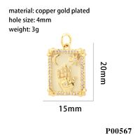 1 Piece Ig Style Hip-hop Hand Copper Enamel Inlay Pendant Jewelry Accessories sku image 3