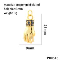 1 Piece Ig Style Hip-hop Hand Copper Enamel Inlay Pendant Jewelry Accessories sku image 8