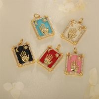 1 Pieza Estilo Ig Hip Hop Mano Cobre Esmalte Embutido Colgante Accesorios De Joyería main image 10