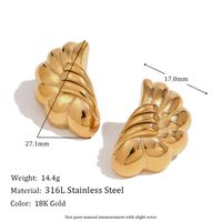 1 Pair Vintage Style Simple Style Geometric Plating Stainless Steel 18k Gold Plated Ear Studs main image 2