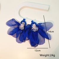 1 Pair Casual Sweet Flower Arylic Cloth Glass Drop Earrings main image 2