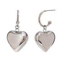 1 Pair Simple Style Heart Shape Plating Stainless Steel 18k Gold Plated Drop Earrings sku image 1