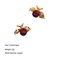 1 Pair Glam Classical Grape Plating Copper 18k Gold Plated Ear Studs main image 2