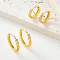 1 Pair Ig Style Simple Style Circle Plating Inlay Sterling Silver Zircon 18k Gold Plated White Gold Plated Earrings main image 5