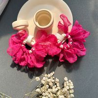 1 Pair Sweet Flower Arylic Cloth Drop Earrings sku image 2
