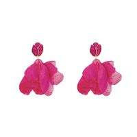 1 Pair Sweet Flower Alloy Cloth Resin Drop Earrings main image 6