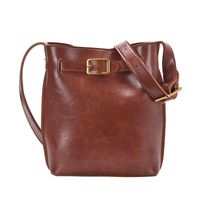 Women's Pu Solid Color Classic Style Sewing Thread Bucket Magnetic Buckle Shoulder Bag sku image 2