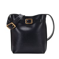 Women's Pu Solid Color Classic Style Sewing Thread Bucket Magnetic Buckle Shoulder Bag sku image 3