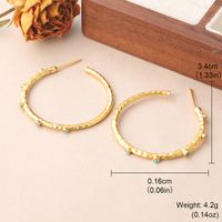 1 Pair Retro Simple Style Round Plating Inlay Copper Turquoise 18k Gold Plated Hoop Earrings main image 2