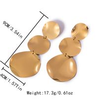1 Pair Elegant Classic Style Round Plating 304 Stainless Steel 14K Gold Plated Drop Earrings sku image 1