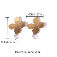 1 Pair Elegant Classical Flower Plating Inlay 304 Stainless Steel Shell 14K Gold Plated Drop Earrings sku image 1