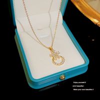 Elegant Kreis Blütenblatt Titan Stahl Überzug 18 Karat Vergoldet Halskette Mit Anhänger main image 3