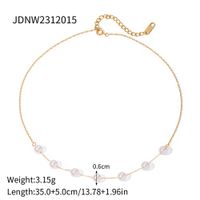 Ig Style Pearl Stainless Steel 18k Gold Plated Necklace main image 2