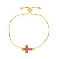 Simple Style Cross Copper Plating 18k Gold Plated Bracelets main image 7