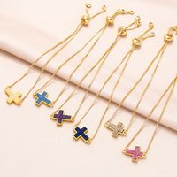 Simple Style Cross Copper Plating 18k Gold Plated Bracelets main image 3