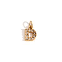 1 Piece Stainless Steel Rhinestones 18K Gold Plated Inlay Polished Pendant sku image 11