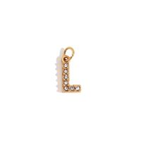 1 Piece Stainless Steel Rhinestones 18K Gold Plated Inlay Polished Pendant sku image 16