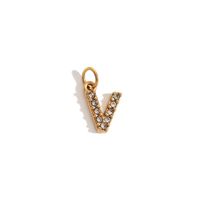 1 Piece Stainless Steel Rhinestones 18K Gold Plated Inlay Polished Pendant sku image 22