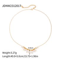 Ig Style Pearl Stainless Steel 18k Gold Plated Pendant Necklace sku image 1