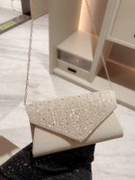 Gold Black Polyester Solid Color Sequins Square Evening Bags main image 5