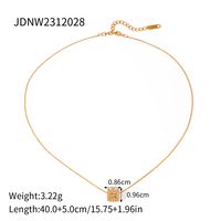 304 Stainless Steel IG Style Circle Pendant Necklace sku image 1