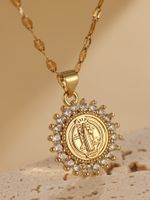 Elegant Simple Style Sun Stainless Steel 18k Gold Plated Pendant Necklace main image 1