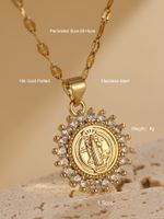 Elegant Simple Style Sun Stainless Steel 18k Gold Plated Pendant Necklace main image 2