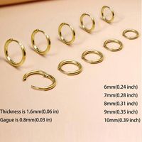 5 Pairs Basic Round Plating 304 Stainless Steel Cartilage Earrings main image 3
