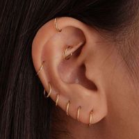 5 Pairs Basic Round Plating 304 Stainless Steel Cartilage Earrings main image 1