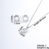 Einfacher Stil Glänzend Anlage Schmetterling Kupfer Überzug Inlay Zirkon Versilbert Ohrringe Halskette Schmuck-set sku image 1