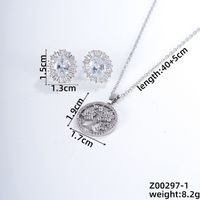 Einfacher Stil Glänzend Anlage Schmetterling Kupfer Überzug Inlay Zirkon Versilbert Ohrringe Halskette Schmuck-set sku image 6