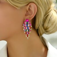 1 Pair Elegant Shiny Geometric Plating Inlay Zinc Alloy Glass Drop Earrings main image 11