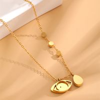 304 Stainless Steel 18K Gold Plated Simple Style Plating Inlay Devil's Eye Water Droplets Rhinestones Pendant Necklace main image 7