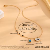 304 Stainless Steel 18K Gold Plated Simple Style Plating Inlay Devil's Eye Water Droplets Rhinestones Pendant Necklace main image 2
