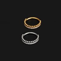 1 Piece Nose Rings & Studs Hip-Hop Solid Color 304 Stainless Steel Plating Inlay Zircon 18K Gold Plated main image 1