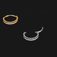 1 Piece Nose Rings & Studs Hip-Hop Solid Color 304 Stainless Steel Plating Inlay Zircon 18K Gold Plated main image 3